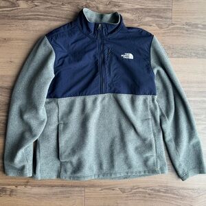 The North Face Navy and Gray Half-Zip Fleece Pullover